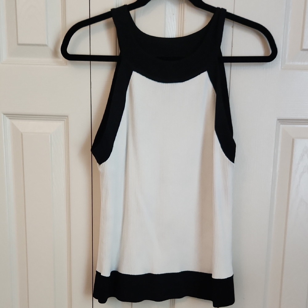 Ralph Lauren Black and White Sleeveless Women's Top